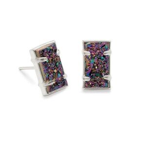 Kendra Scott Paola Earrings Silver Multicolor Drusy